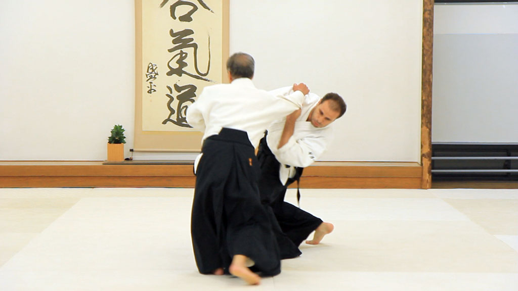 Taking ukemi from Miyamoto Sensei (8th dan) at the Aikikai Hombu Dojo in 2012